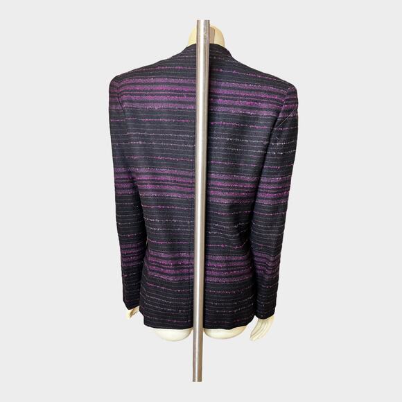 Christian Dior Black Fuchsia Blazer Jacket with Shoulder Pads - Picture 5 of 7